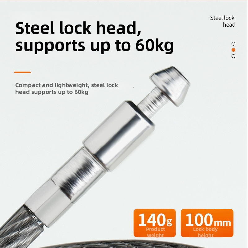 Katanac s kabelom od cinka, kombinirani katanc za bicikl, vrata ormarića i kacigu električnog automobila — Model Upgrade Electric Car Helmet Lock -1, Marka Zhan Han-Levy