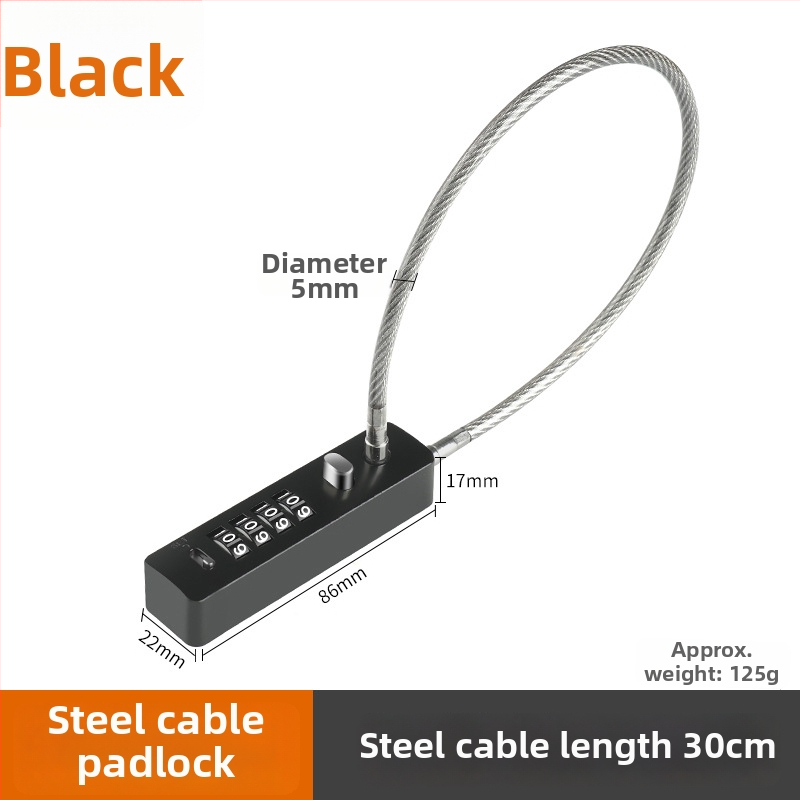 Katanac s kabelom od cinka, kombinirani katanc za bicikl, vrata ormarića i kacigu električnog automobila — Model Upgrade Electric Car Helmet Lock -1, Marka Zhan Han-Levy