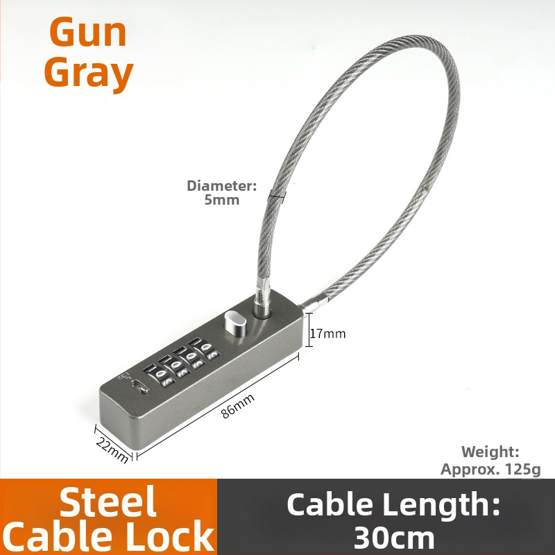 Katanac s kabelom od cinka, kombinirani katanc za bicikl, vrata ormarića i kacigu električnog automobila — Model Upgrade Electric Car Helmet Lock -1, Marka Zhan Han-Levy