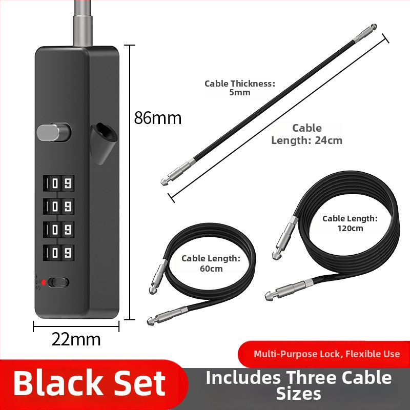 Katanac s kabelom od cinka, kombinirani katanc za bicikl, vrata ormarića i kacigu električnog automobila — Model Upgrade Electric Car Helmet Lock -1, Marka Zhan Han-Levy