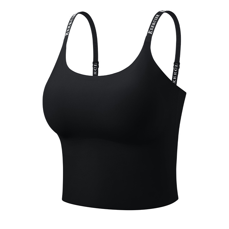 Ženski jednopojasni sportski top s prozračnim, brzo sušećim i vlagu odvodećim materijalom, s ugrađenim jastučićima za grudi; materijal: najlon 67% / spandeks 33%