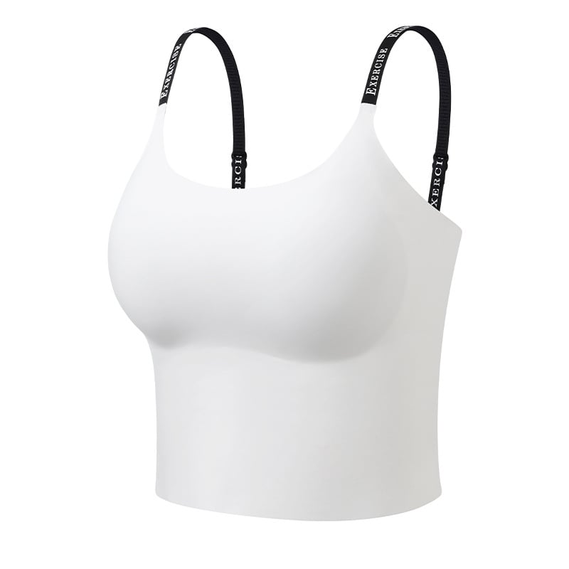 Ženski jednopojasni sportski top s prozračnim, brzo sušećim i vlagu odvodećim materijalom, s ugrađenim jastučićima za grudi; materijal: najlon 67% / spandeks 33%