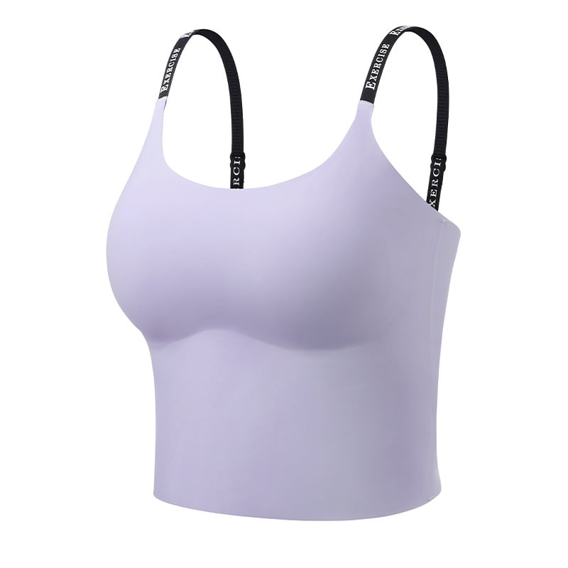 Ženski jednopojasni sportski top s prozračnim, brzo sušećim i vlagu odvodećim materijalom, s ugrađenim jastučićima za grudi; materijal: najlon 67% / spandeks 33%