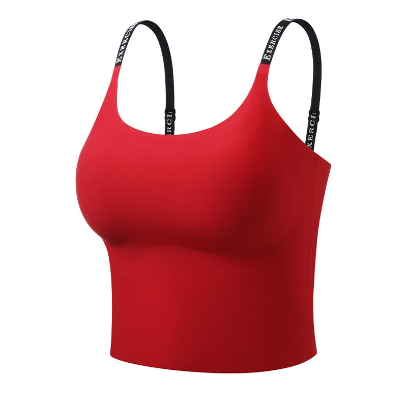 Ženski jednopojasni sportski top s prozračnim, brzo sušećim i vlagu odvodećim materijalom, s ugrađenim jastučićima za grudi; materijal: najlon 67% / spandeks 33%