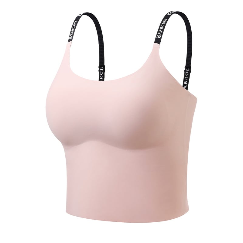 Ženski jednopojasni sportski top s prozračnim, brzo sušećim i vlagu odvodećim materijalom, s ugrađenim jastučićima za grudi; materijal: najlon 67% / spandeks 33%