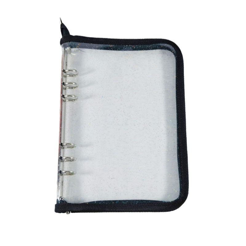 6-пръстенова папка с цип и PVC корица — за Полароид карти, бележник и съхранение на стикери