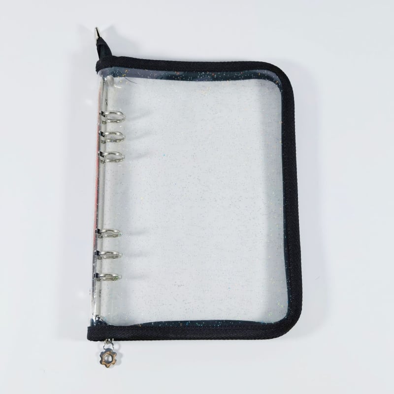 6-пръстенова папка с цип и PVC корица — за Полароид карти, бележник и съхранение на стикери