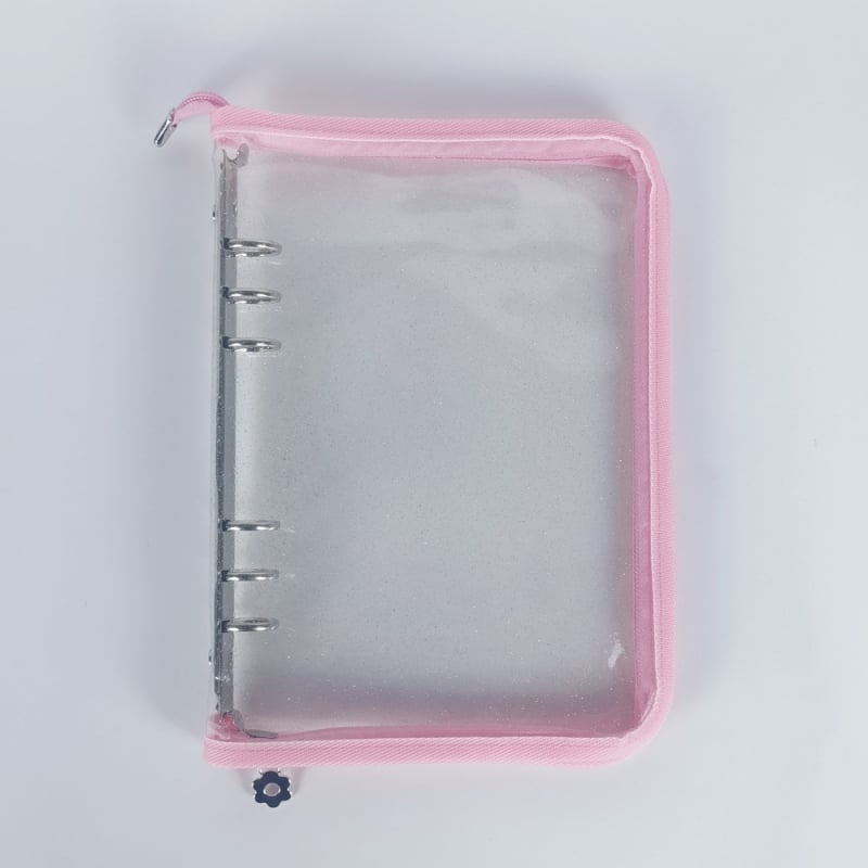 6-пръстенова папка с цип и PVC корица — за Полароид карти, бележник и съхранение на стикери