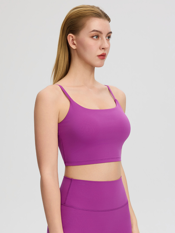 Desire Move Ženski uski sportski top s ugrađenom jastučićem za grudnjak, brzo se suši Nylon-Spandex, duljina do struka