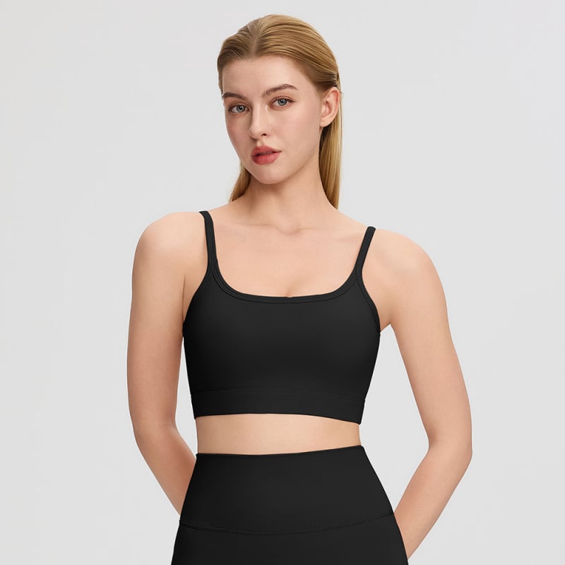 Desire Move Ženski uski sportski top s ugrađenom jastučićem za grudnjak, brzo se suši Nylon-Spandex, duljina do struka