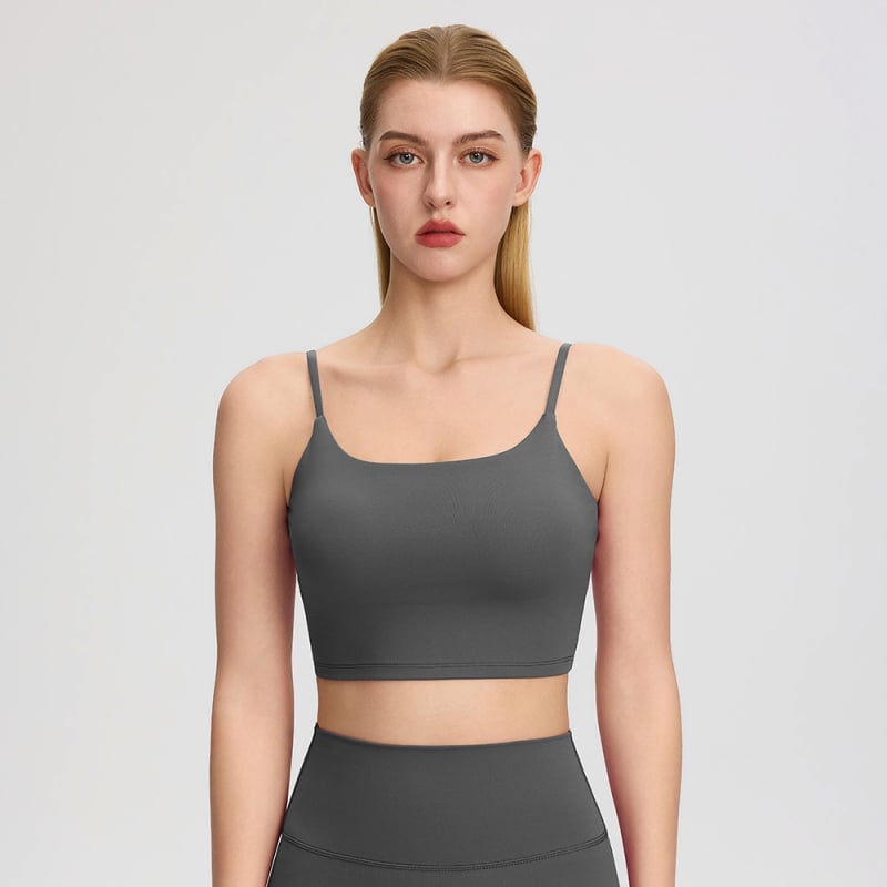 Desire Move Ženski uski sportski top s ugrađenom jastučićem za grudnjak, brzo se suši Nylon-Spandex, duljina do struka