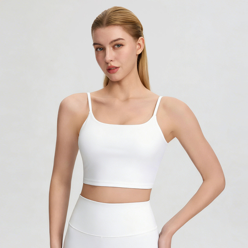 Desire Move Ženski uski sportski top s ugrađenom jastučićem za grudnjak, brzo se suši Nylon-Spandex, duljina do struka