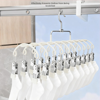 Stalak za sušenje čarapa s 20 klipsa, nehrđajući čelik, zakrivljeni modern dizajn, unutarnja i vanjska upotreba