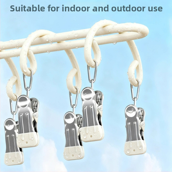 Stalak za sušenje čarapa s 20 klipsa, nehrđajući čelik, zakrivljeni modern dizajn, unutarnja i vanjska upotreba