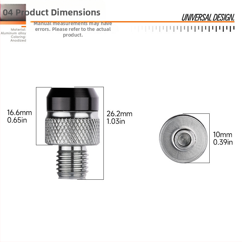 Универсална тапа за база на огледало към винтовете на електрически скутер | M8/M10 | алуминиева сплав | кръгла база | виброустойчивост