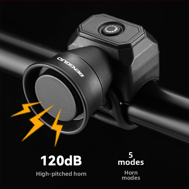 KVDI USB nabíjateľný bicyklový zvon, ABS telo, model BG-3509, batéria 200 mAh CR2032
