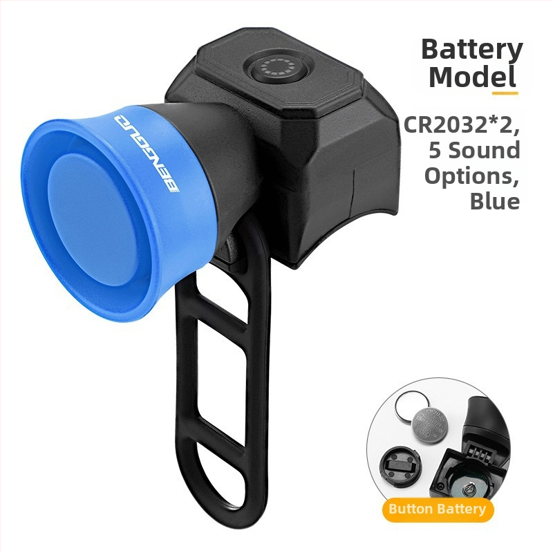 KVDI USB nabíjateľný bicyklový zvon, ABS telo, model BG-3509, batéria 200 mAh CR2032