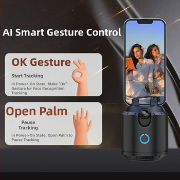 Yunteng dvostruki osovinski stabilizator za mobitel, 360° horizontalna rotacija, 360° ograničenje rotacije, 15° vertikalni nagib, ABS+PC materijal