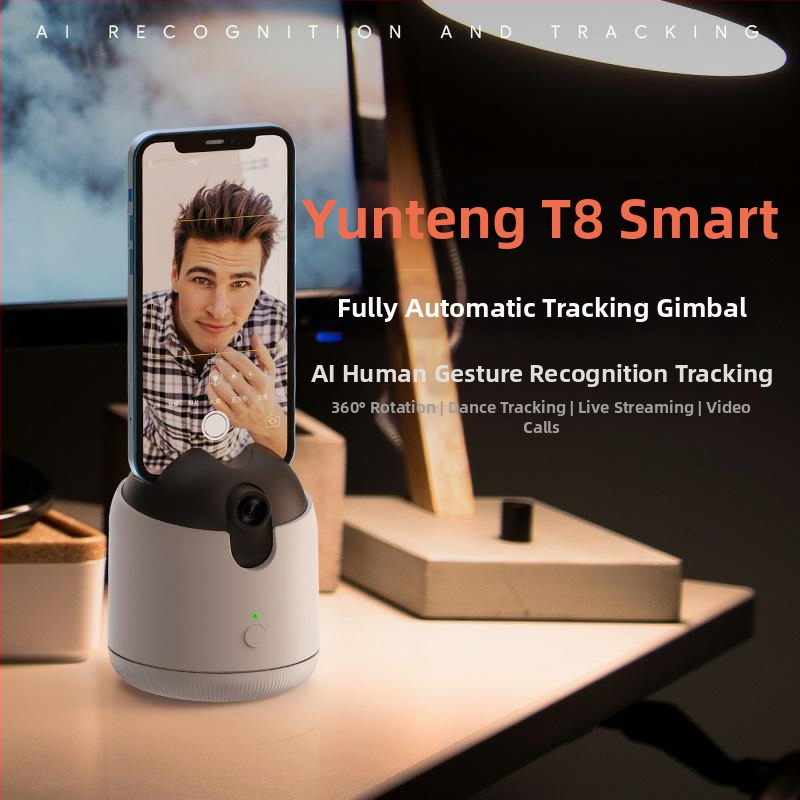 Yunteng dvostruki osovinski stabilizator za mobitel, 360° horizontalna rotacija, 360° ograničenje rotacije, 15° vertikalni nagib, ABS+PC materijal