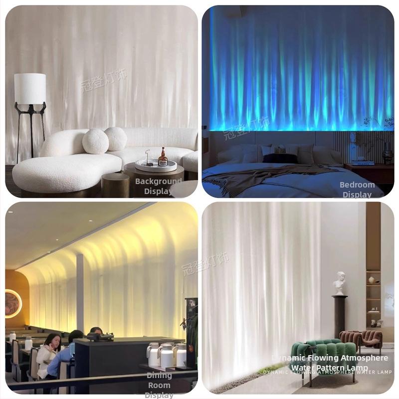 LED Λάμπα Τοίχου με Μοντέλο Νερού – 3D Δυναμικός Κυματισμός Νερού, Αλουμινένιο Σώμα, 3600 lm, IP43, Ρυθμιζόμενη Φωτεινότητα