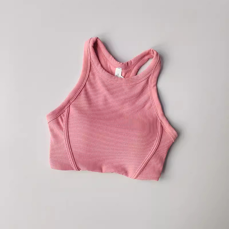 Ženski sportski top s fiksnim košaricama, brzo sušenje, prozračan najlonski materijal, I-oblika kroja, duljina prsa