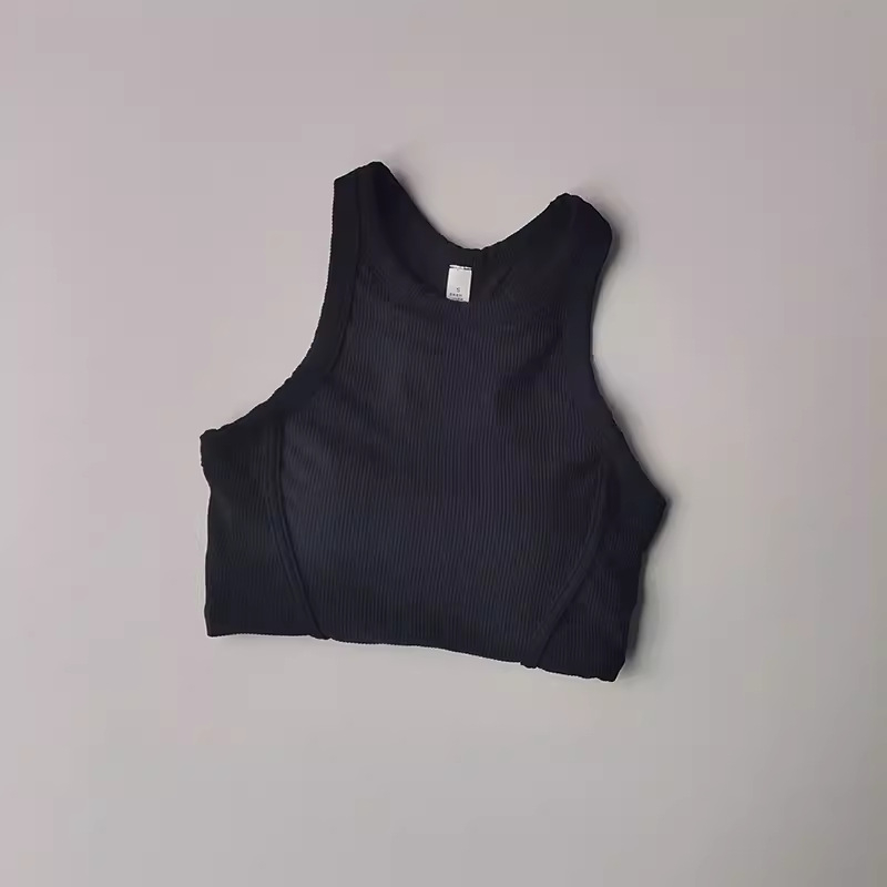 Ženski sportski top s fiksnim košaricama, brzo sušenje, prozračan najlonski materijal, I-oblika kroja, duljina prsa