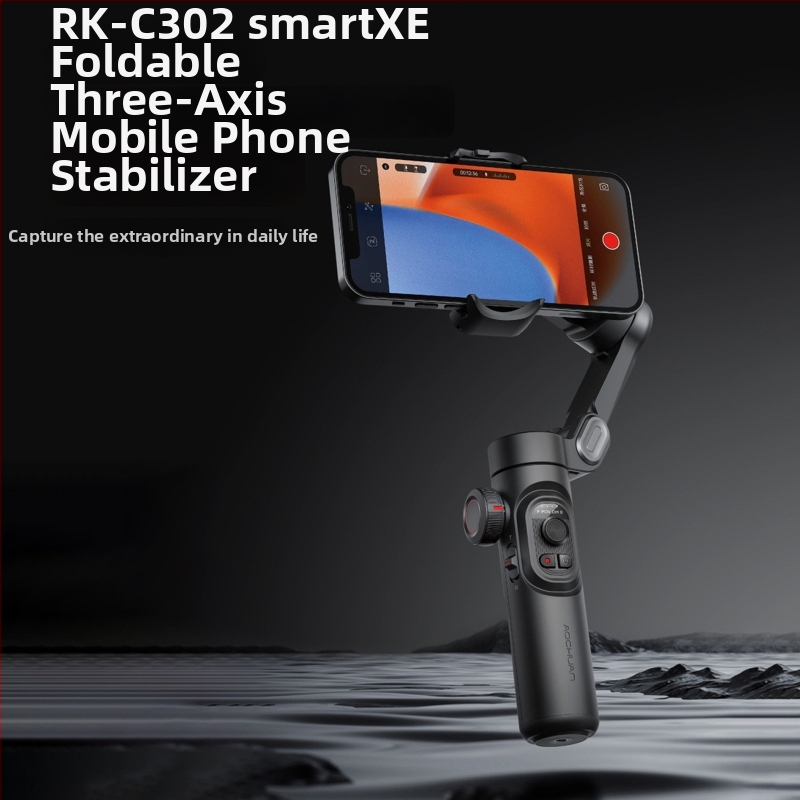 Stabilizator za pametni telefon s tri osi i praćenjem lica, sklopivi ručni gimbal, model RK-C302, aluminijska legura