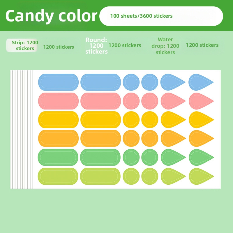 Viacúčelové štítky na anotácie s kvapkou vody a dažďovými indexmi – samolepiace, vnútorné stránky letáka, základné balenie, Huge značka