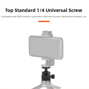 Mini kuglasta glava od aluminijske legure za univerzalni 360° mini stativ, 90° vertikalni nagib, ručna instalacija, opća kompatibilnost