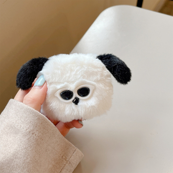 Carcasă de protecție AirPods – design plușat cu un câine, silicon, portabil, universal, relief tridimensional, compatibil Apple