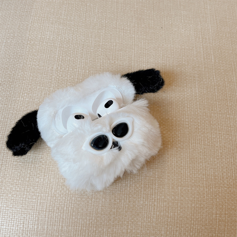 Carcasă de protecție AirPods – design plușat cu un câine, silicon, portabil, universal, relief tridimensional, compatibil Apple