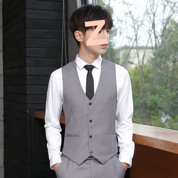 Ανδρικό γιλέκο κοστουμιού, Κορεατικό στυλ Slim Fit, Corduroy ύφασμα, Μονόχρωμο, Για γάμους και επαγγελματικό casual ντύσιμο