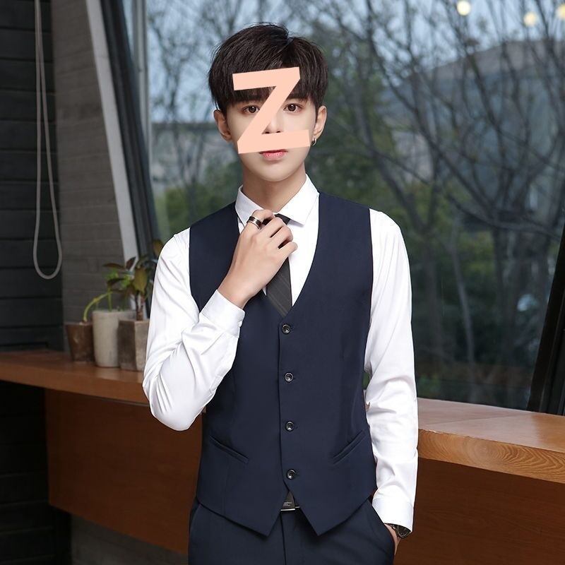 Ανδρικό γιλέκο κοστουμιού, Κορεατικό στυλ Slim Fit, Corduroy ύφασμα, Μονόχρωμο, Για γάμους και επαγγελματικό casual ντύσιμο