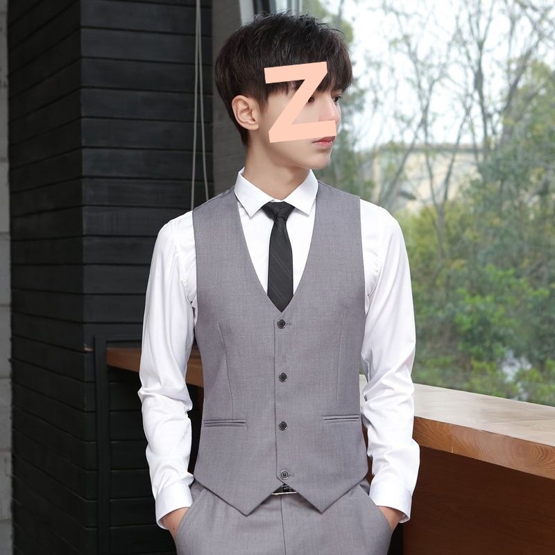 Ανδρικό γιλέκο κοστουμιού, Κορεατικό στυλ Slim Fit, Corduroy ύφασμα, Μονόχρωμο, Για γάμους και επαγγελματικό casual ντύσιμο