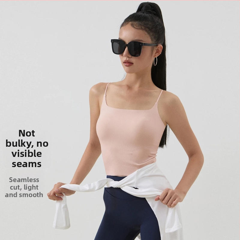 Τοπ γυμναστικής χωρίς τιράντες, χωρίς ραφές με ενσωματωμένη επένδυση στήθους - Νάιλον 75% (W175) (χωρίς ραφές; ενσωματωμένη επένδυση στήθους; χωρίς τιράντες)