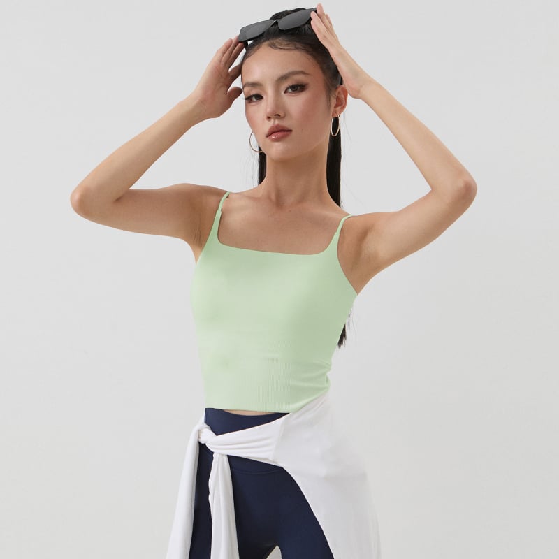 Τοπ γυμναστικής χωρίς τιράντες, χωρίς ραφές με ενσωματωμένη επένδυση στήθους - Νάιλον 75% (W175) (χωρίς ραφές; ενσωματωμένη επένδυση στήθους; χωρίς τιράντες)