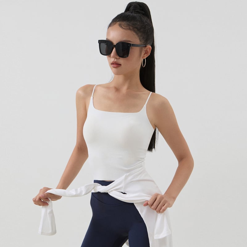 Τοπ γυμναστικής χωρίς τιράντες, χωρίς ραφές με ενσωματωμένη επένδυση στήθους - Νάιλον 75% (W175) (χωρίς ραφές; ενσωματωμένη επένδυση στήθους; χωρίς τιράντες)