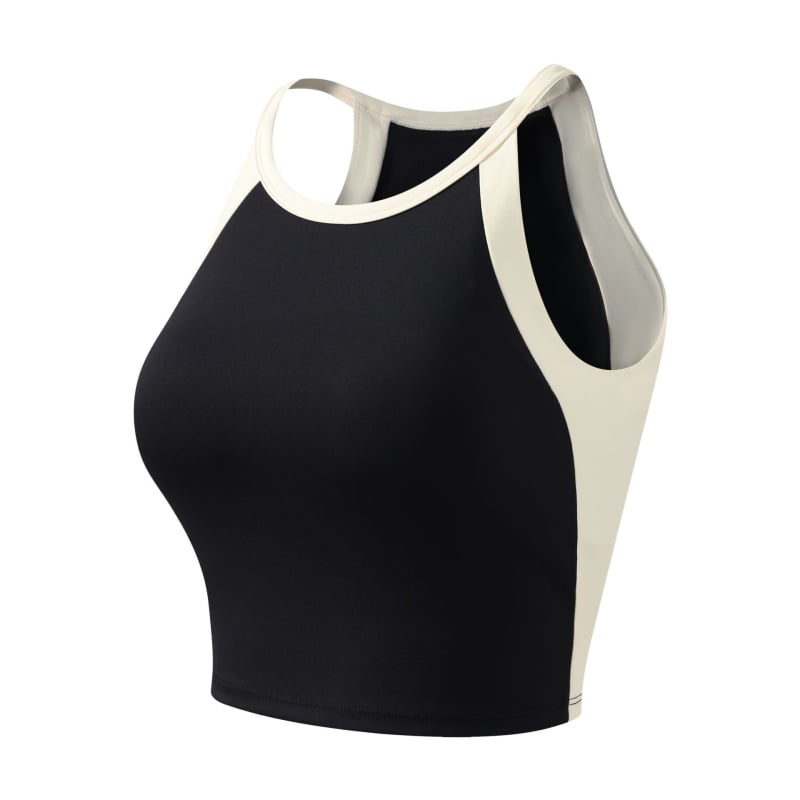 Αθλητικό γιλέκο με ενσωματωμένα κύπελλα, σχέδιο με χρωματικό μπλοκ, σταυρωτό πίσω, υποστήριξη απορρόφησης κραδασμών και απομάκρυνση ιδρώτα, ύφασμα νάιλον/elastan (75/25), κατάλληλο για το τρέξιμο και την προπόνηση.