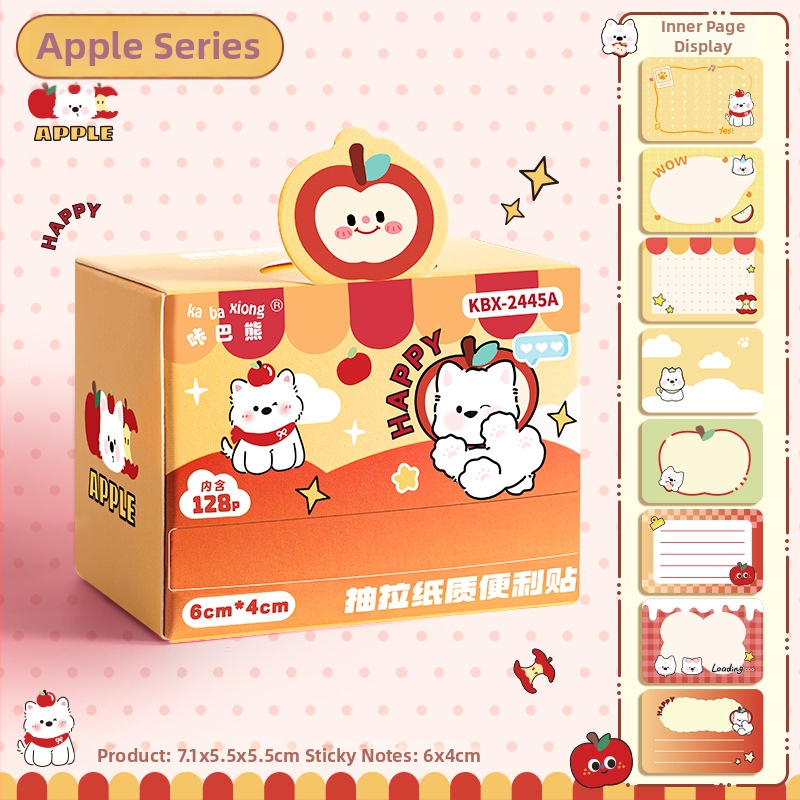 Kaba Bear kreslené lepící poznámky – vysúvací dizajn, 128 strán, KBX-2445