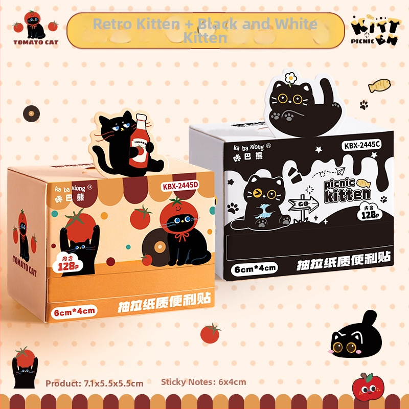 Kaba Bear kreslené lepící poznámky – vysúvací dizajn, 128 strán, KBX-2445