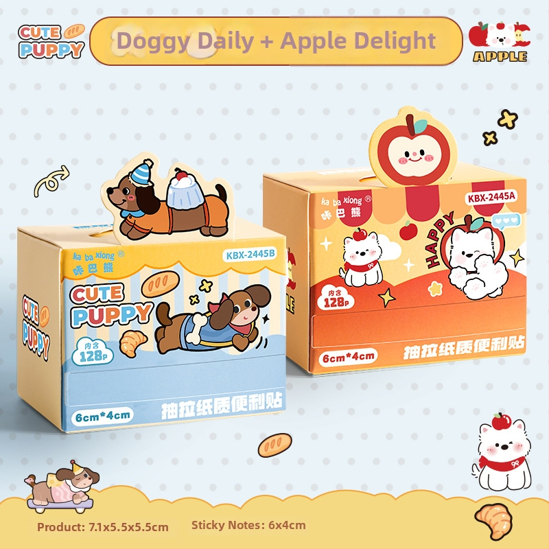 Kaba Bear kreslené lepící poznámky – vysúvací dizajn, 128 strán, KBX-2445