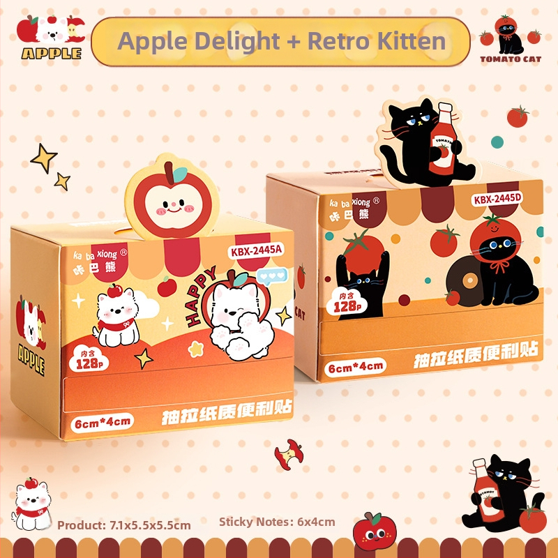 Kaba Bear kreslené lepící poznámky – vysúvací dizajn, 128 strán, KBX-2445