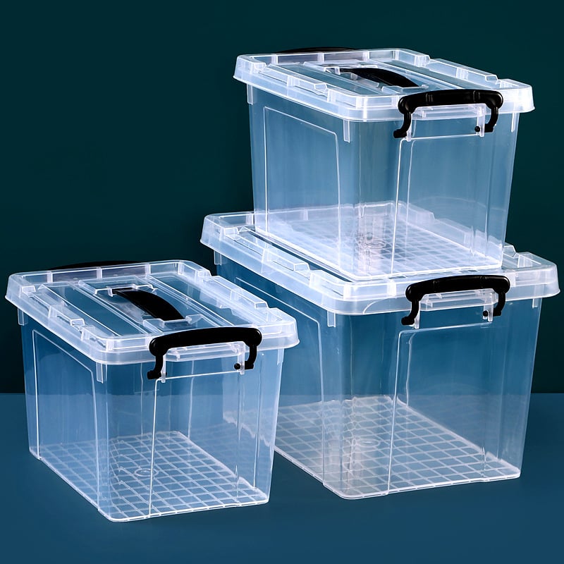 Plastična kutija za skladištenje s poklopcem za spavaću sobu, kapacitet 30–40 L, serija 78, garderobni organizator