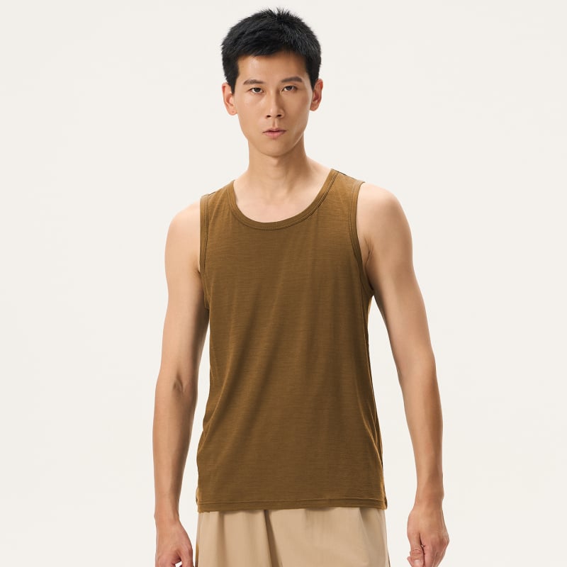 Ανδρικό γιλέκο χωρίς μανίκια από μαλλί Merino, 100% μαλλί, αναπνέει, μονόχρωμο σχέδιο