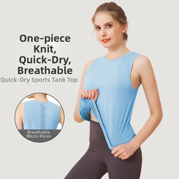 Dámske jogové top, bezšvový, priedušný, rýchloschnúci, 60% nylon, voľný strih