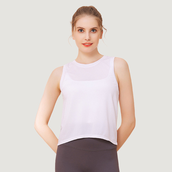 Ženski sportski top za jogu, bezšavni, prozračan, brzo se suši, 60% najlon, slobodan kroj