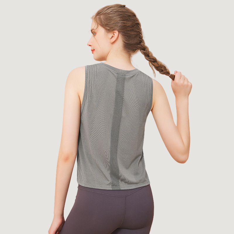 Ženski sportski top za jogu, bezšavni, prozračan, brzo se suši, 60% najlon, slobodan kroj