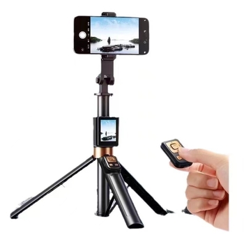 Selfie štap s projekcijom zaslona i prikazom u realnom vremenu, Bluetooth daljinski upravljač (Materijal: aluminijska legura; Uključeno daljinsko upravljanje; Bluetooth; Podrška prilagodbi; Nema stabilizacije slike)
