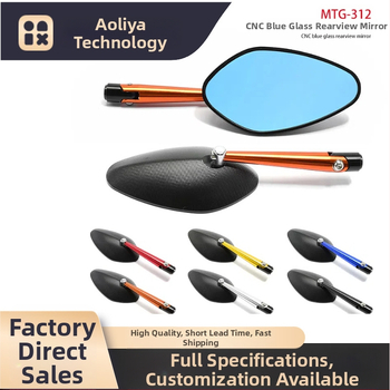 Zrkadlo na motocykel - hliníková zliatina, CNC odliatok, model OLIA-312, univerzálne uchytenie, pre mestskú jazdu