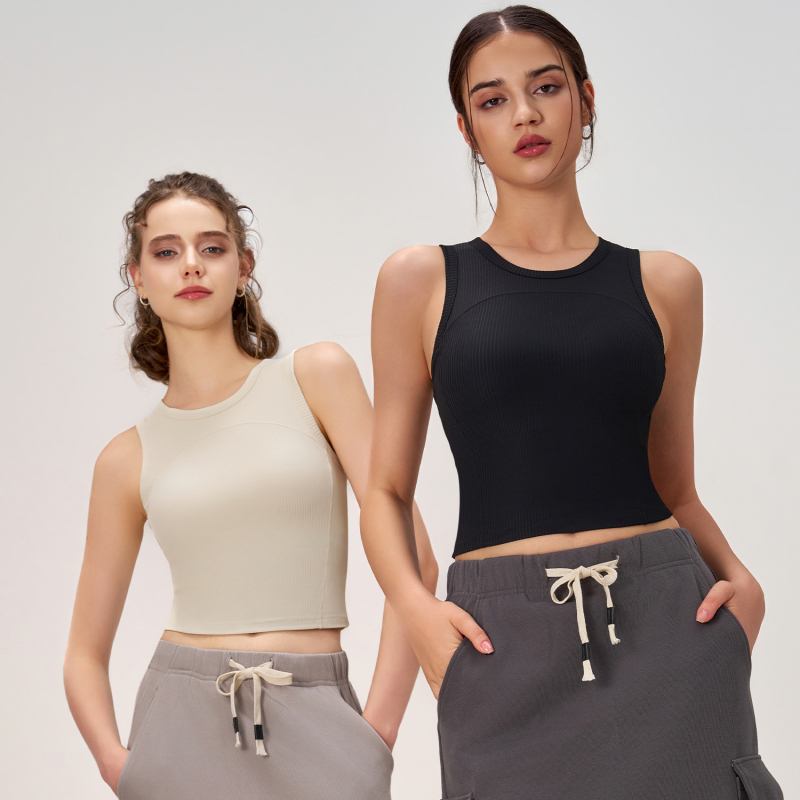 Ženski sportski grudnjak s dugim krojem, s čvrstim košaricama, joga top, reljefna tekstura, materijal: najlon 80% + spandex 20%, odvodi vlagu, antibakterijski, brzo suši